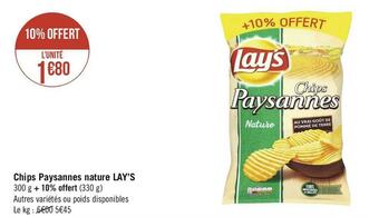 Géant Casino Lay’s chips paysannes nature offre