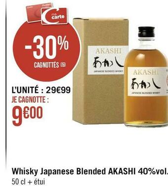 Géant Casino Akashi whisky japanese blended 40%vol. offre