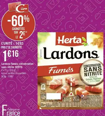 Herta lardons fumés conservation sans nitrite