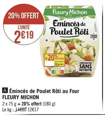 Fleury michon émincés de poulet rôti au four