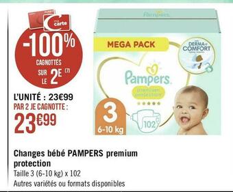 Pampers changes bébé pampers premium protection