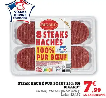 U Express STEAK HACHÉ PUR BOEUF 20% MG BIGARD(¹) offre