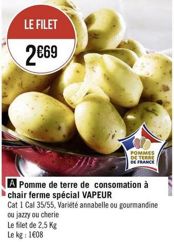 Géant Casino Pomme de terre de consomation à chair ferme spécial vapeur offre