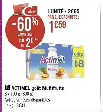 Géant Casino Actimel actimel goût multifruits offre