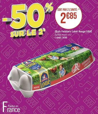 Géant Casino Loué œufs fermiers label rouge offre