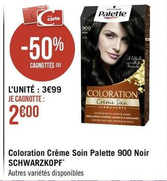 Schwarzkopf coloration crème soin palette 900 noir