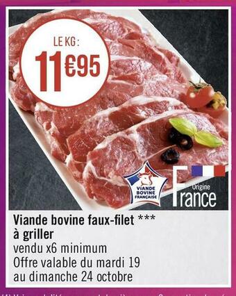 Viande bovine faux-filet à griller