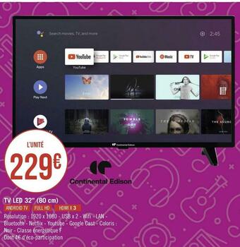 Continental edison tv led 32’’ (80 cm)
