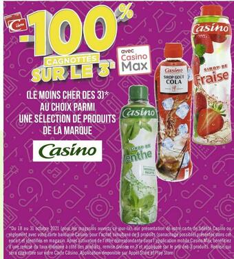 Casino bon plan au choix parmi une sélection de produits de la marque casino