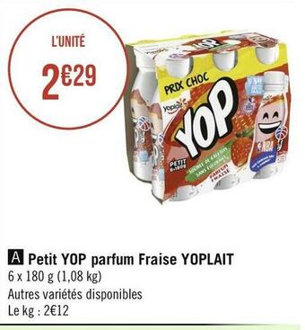 Géant Casino Yoplait petit yop parfum fraise offre