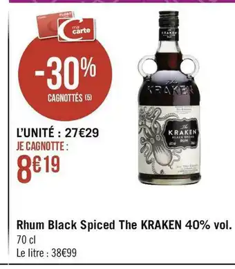 The kraken rhum black spiced 40% vol.