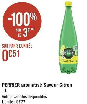 Géant Casino Perrier perrier aromatisé saveur citron offre