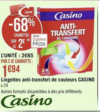 Géant Casino Casino lingettes anti-transfert de couleurs offre