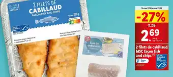 Lidl 2 filets de cabillaud MSC façon fish and chips (2) PECHE offre