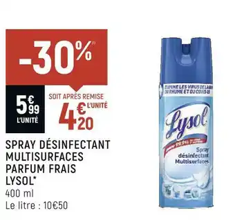 Lysol spray désinfectant multisurfaces parfum frais *
