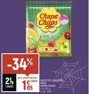 Petit Casino Chupa chups sucettes lollipops fruit offre