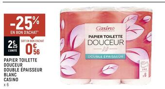 Petit Casino Casino papier toilette douceur double épaisseur blanc offre