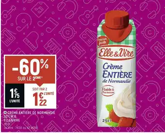 Elle et vire crĂšme entiĂšre de normandie 30% m.g.