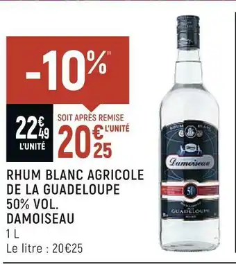 Damoiseau rhum blanc agricole de la guadeloupe 50% vol.
