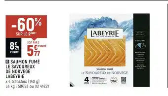 Petit Casino Labeyrie saumon fumé le savoureux de norvège offre