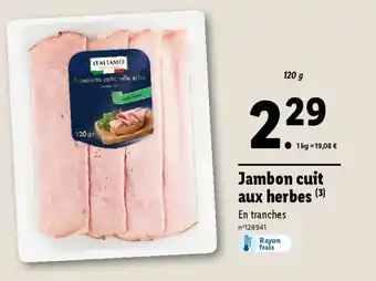 Lidl Jambon cuit aux herbes (3) offre