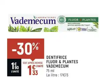 Spar Vademecum dentifrice fluor & plantes offre