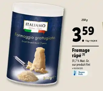 Lidl Fromage râpé (3) offre