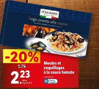 Lidl Moules et coquillages à la sauce tomate offre
