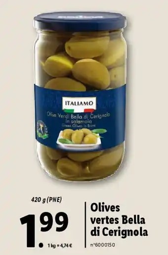 Lidl Olives vertes Bella di Cerignola offre