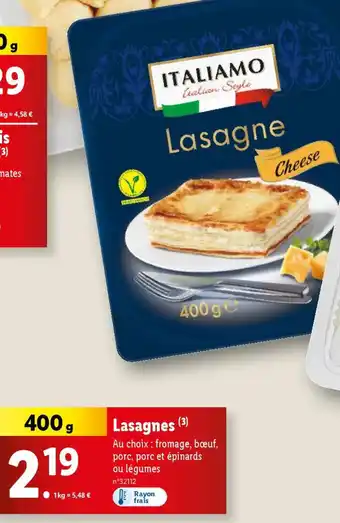 Lidl Lasagnes (3) offre