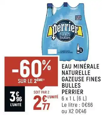 Perrier eau minérale naturelle gazeuse fines bulles