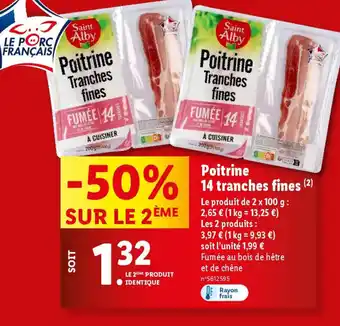 Lidl Poitrine 14 tranches fines offre