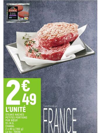 Spar Charal steaks hachés petites portions pur bœuf 5% m.g. offre