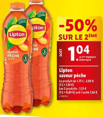 Lidl Lipton saveur pêche offre
