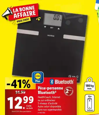 Lidl Pèse-personne Bluetooth offre