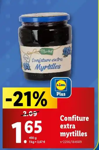 Lidl Confiture extra Myrtilles offre