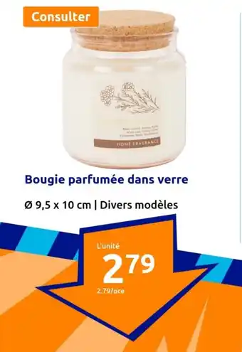 Action Bougie parfumée dans verre offre