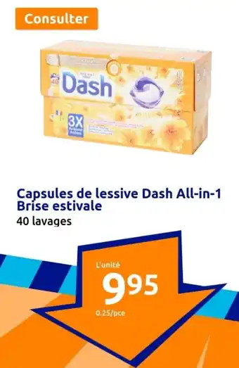 Action Capsules de lessive Dash All-in-1 Bríse estivale offre