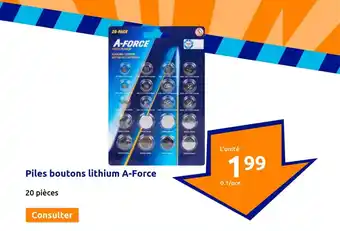 Action Piles boutons lithium A-Force offre