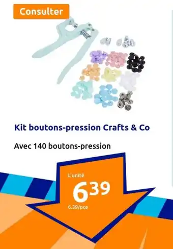 Action Kit boutons-pression Crafts & Co offre