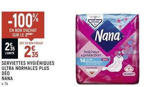 Nana serviettes hygiéniques ultra normales plus déo