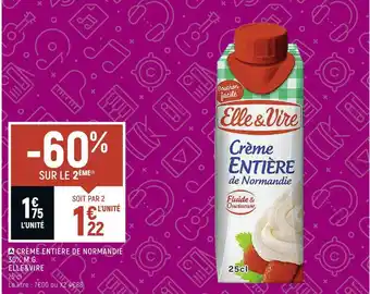 Spar Elle&vire crème entière de normandie 30% m.g. offre