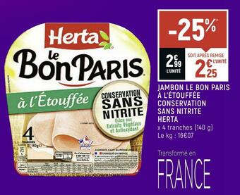 Spar Herta à l’étouffée conservation sans nitrite offre