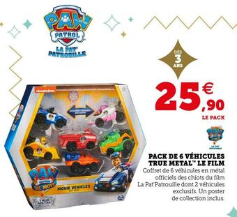 Super U Pack de 6 véhicules true metal™ le film offre