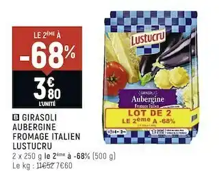 Spar Lustucru girasoli aubergine fromage italien offre
