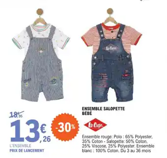 E.Leclerc ENSEMBLE SALOPETTE BÉBÉ offre