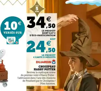 Super U Dujardin choixpeau harry potter offre