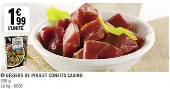 Spar Casino gésiers de poulet confits offre