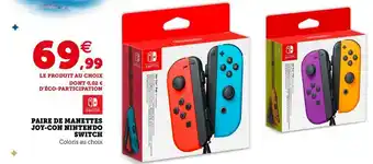 Super U Paire de manettes joy-con nintendo switch offre