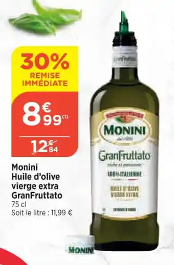 Bi1 Monini Huile d'olive vierge extra GranFruttato offre